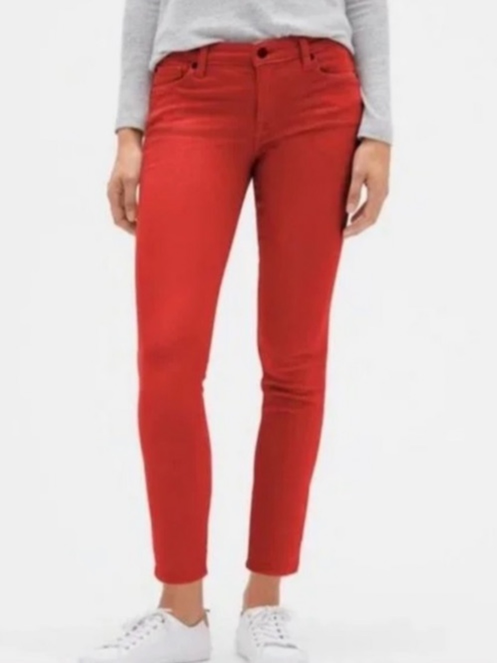 Gap Always Skinny Stretch Corduroy Low Rise Pant Red 31x31